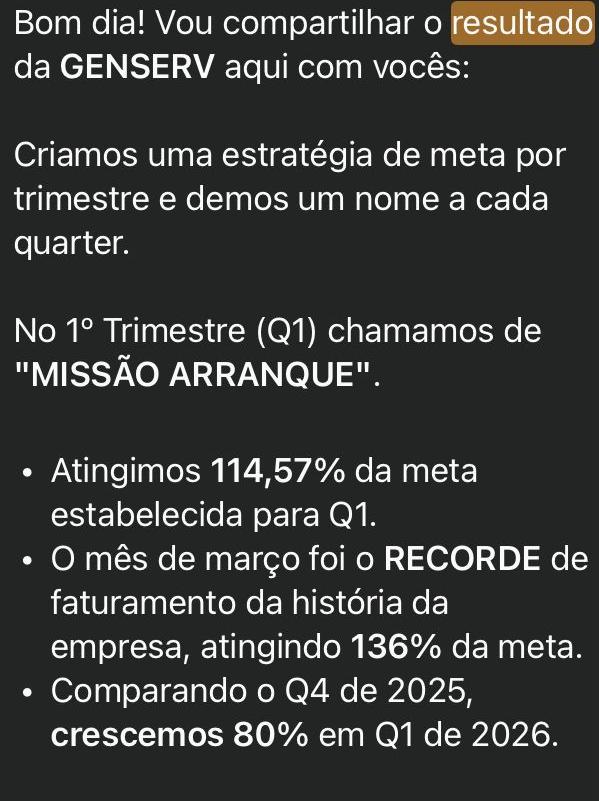 Print de depoimento de participante do New Money Day